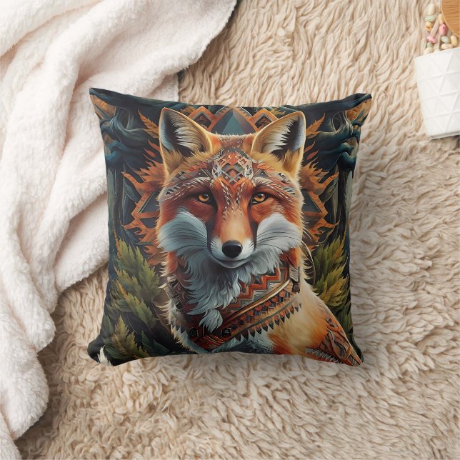Coussin Fox tribal de la faune (Couverture)