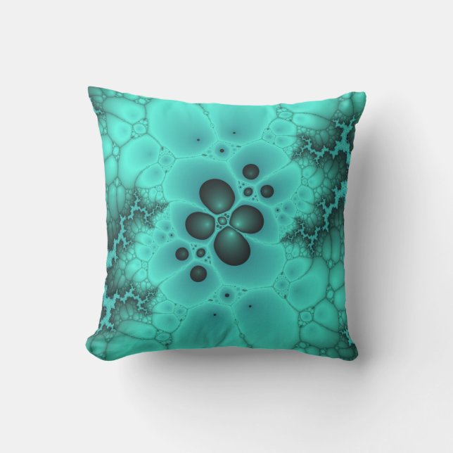 coussin fractal de bulle turquoise (Recto)
