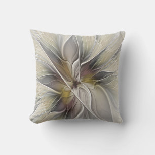 Coussin Fractal floral, fleur de fantaisie aux couleurs de