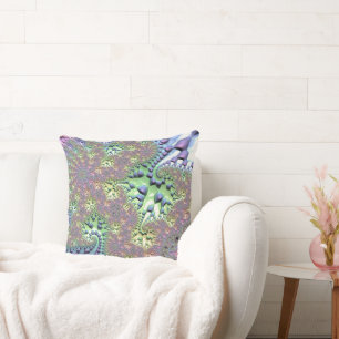 Coussin Fractale arc-en-ciel brillant