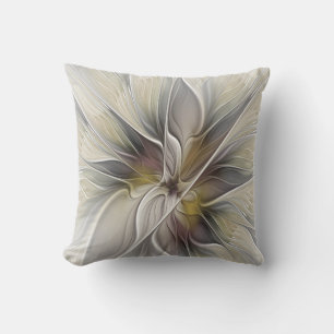 Coussin Fractale florale, Fleur Imaginaire aux couleurs de