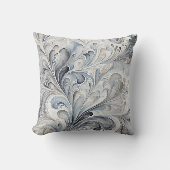 Coussin Fractales grises  (Recto)