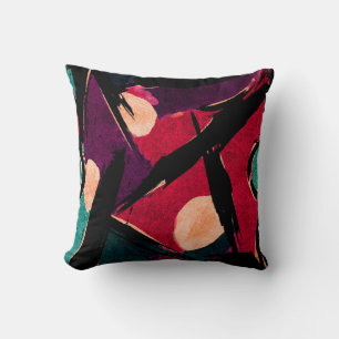 Coussin fragment de peinture moderne acrylique Abstrait. C