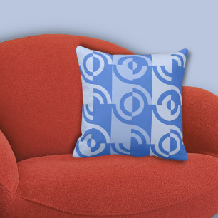 Coussin Fragments Circulaires amusants Motif Bleu