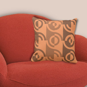 Coussin Fragments de cercle orange moderne Répéter le Moti