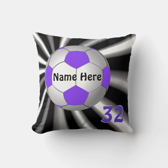 Coussin frais du football avec votre NOM, NOMBRE (Recto)