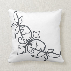 Coussin frais unique blanc noir d'art de l'emblèm