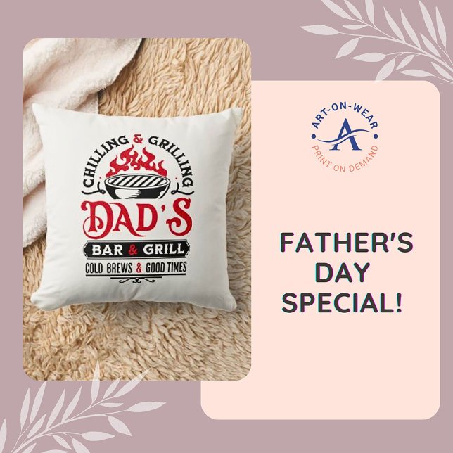 Coussin Fraisage et grillades de papa's bar and grill desi (Créateur téléchargé)