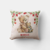 Coussin Fraise et ours (Recto)