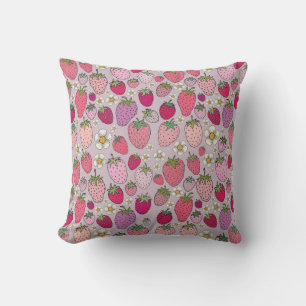 Coussin Fraise Été Motif sans couture
