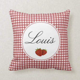 Coussin Fraise mignonne personnalisable
