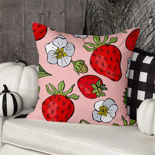 Coussin Fraise rose (Créateur téléchargé)