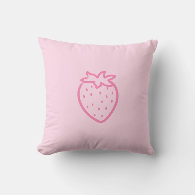 Coussin Fraise rose clair (Recto)