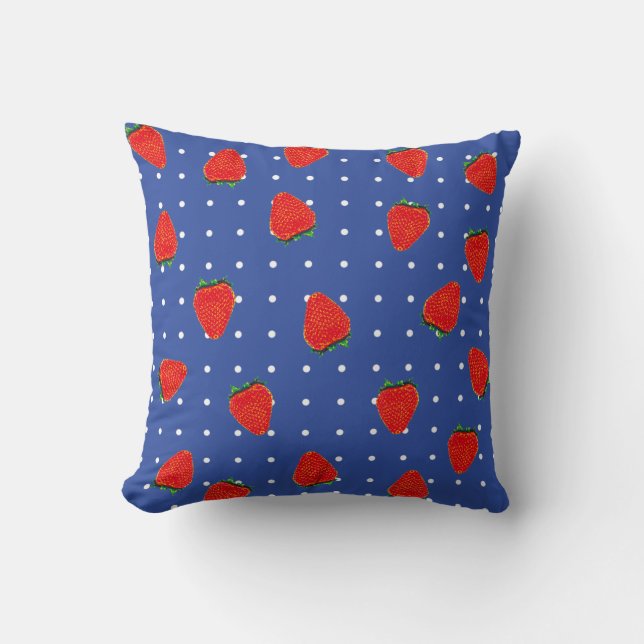 Coussin fraises avec des points (Recto)