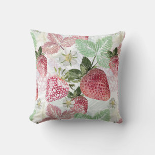 Coussin fraises, baies, rouge, frais, mûr, sucré, nourritu