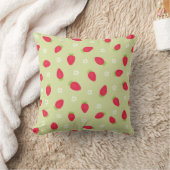 Coussin Fraises d'été (grande échelle) Vert (Couverture)