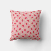 Coussin Fraises d'été (petite échelle) Rose (Verso)