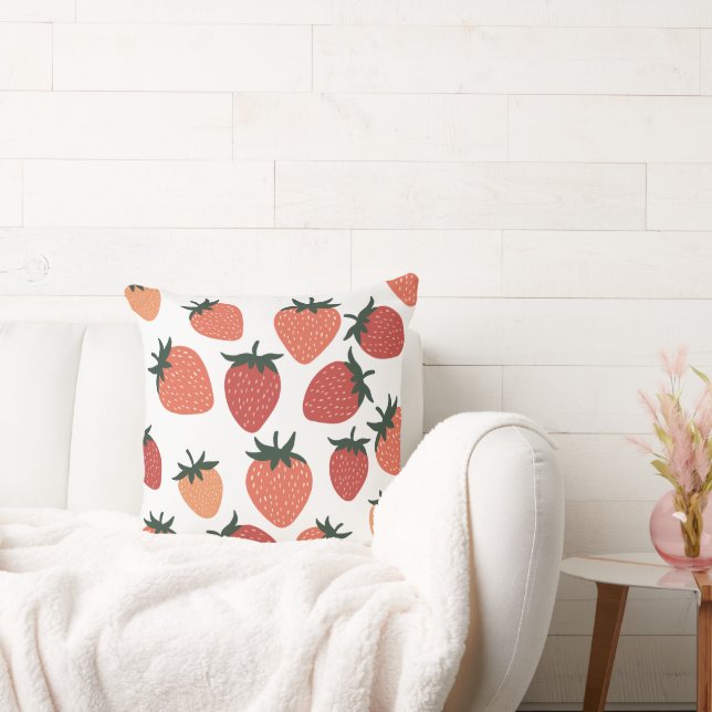 Coussin Fraises Fraîches de la Ferme (Canapé)