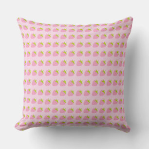 Coussin Fraises roses motif mignon
