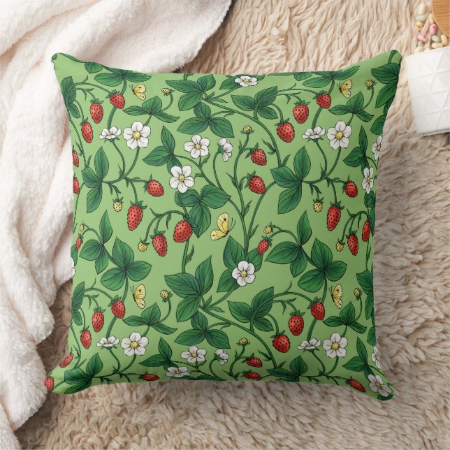 Coussin Fraises sauvages rouge/jaune/vert/ (Couverture)
