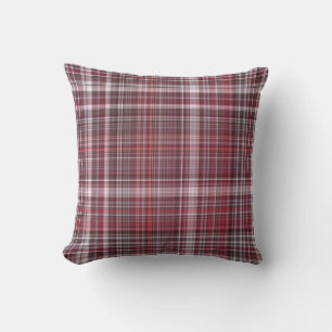 Coussin Framboises sauvages carreaux rouge cramoisi