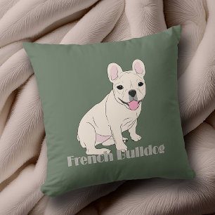 Coussin Français Amateurs de Bulldog Sage Green