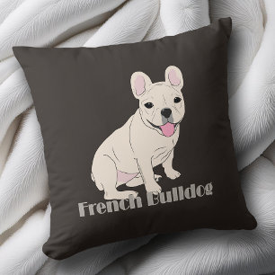 Coussin Français Amoureux de Bulldog Brown