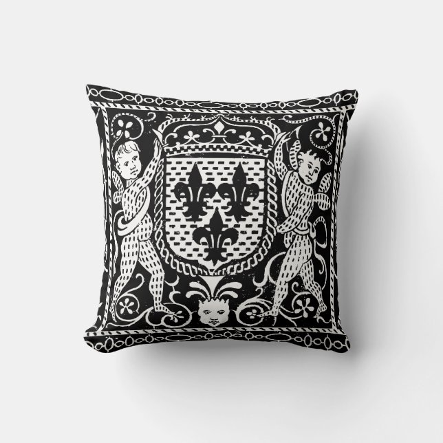Coussin Français Medieval Fleur de Lys Crest (Recto)
