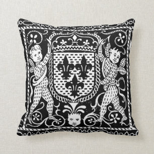 Coussin Français Medieval Fleur de Lys Crest