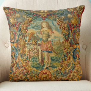 Coussin Français Vintage Tapisserie Joyau Tons colorés