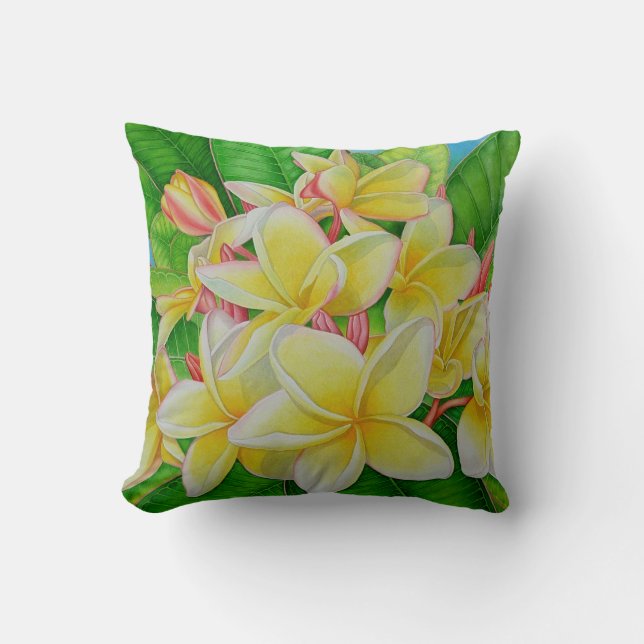Coussin Frangipani hawaïen (Recto)