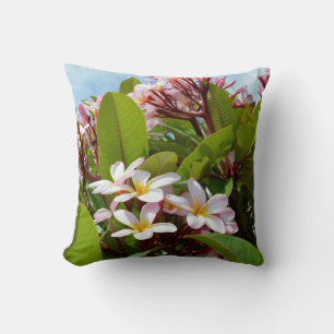 Coussin Frangipanis Rose Sur Un Arbre, Jetez Un Coussin.