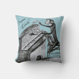Coussin Franz Liszt Croquis unique par Maurice Sand 1837