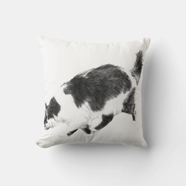 Coussin Frappe de chat noir dans la lumière de l'automne (Recto)