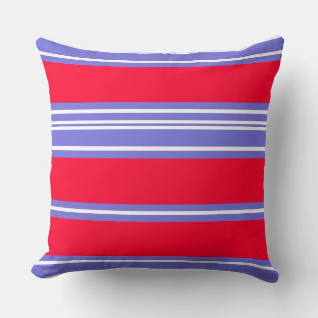 Coussin Frappe rouge, violet et blanche Lancer l'oreiller (Recto)