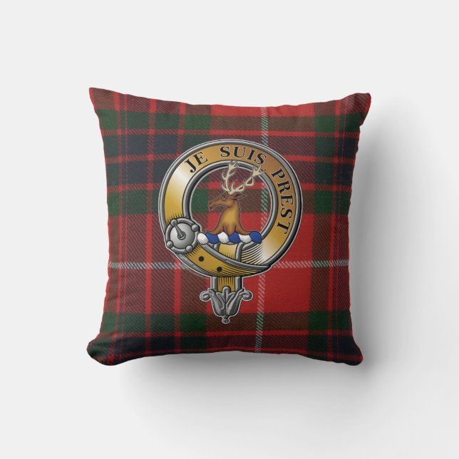 Coussin Fraser Lovat Tartan & Badge (Recto)