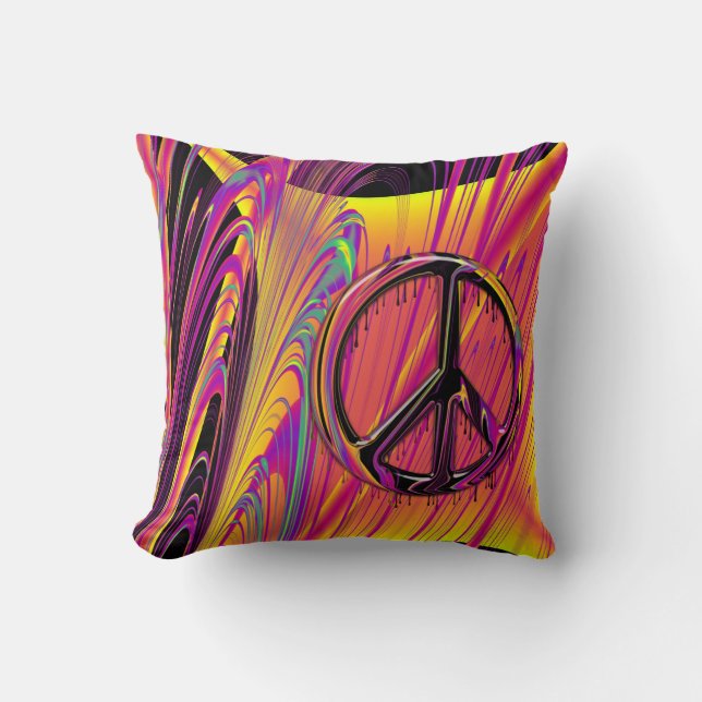 Coussin Freak Drapeau Psychedelic Hippy Couture (Recto)