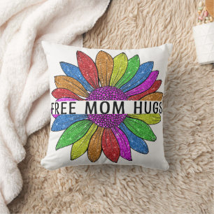 Coussin Free Mom Hugs LGBTQIA+ Fierté Support