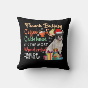Coussin French Bulldog Café Noël C'est merveilleux