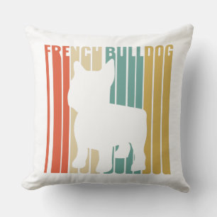 Coussin French Bulldog Retro 1970 Cadeau pour maman Amoure