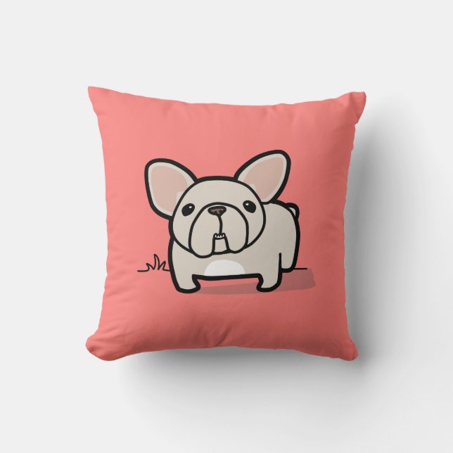 Coussin Frenchie crème (Recto)