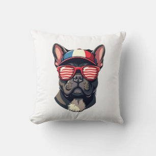 Coussin Frenchie portant les couleurs des États-Unis (7)