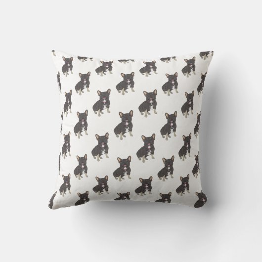 Coussin Frenchie (tricolore noir et feu) (Verso)