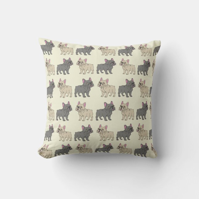 Coussin Frenchies, Beige (Recto)
