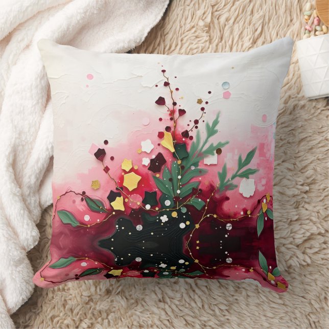 Coussin Fréquence de Noël Abstrait – Souveraineté d'Hiver  (Couverture)