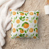 Coussin Fresh oranges with flowers and leaves (Couverture)