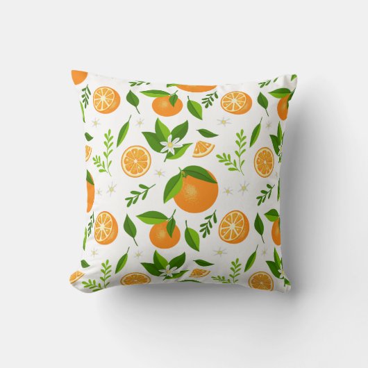 Coussin Fresh oranges with flowers and leaves (Recto)