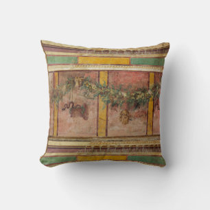 COUSSIN FRESQUE ROMAINE ANTIQUE,MASQUE DE SATYRE,GUIRLANDE