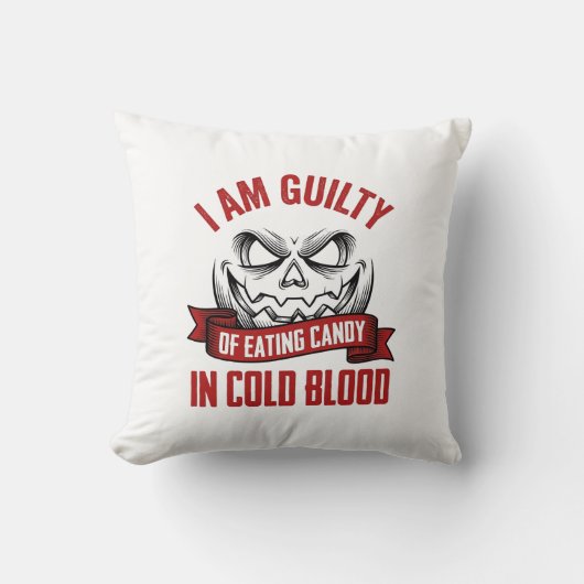 Coussin Friandise d'Halloween Coupable Design de Citrouill (Recto)