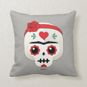 Coussin Frida Kahlo   FridaMoji - crâne de sucre